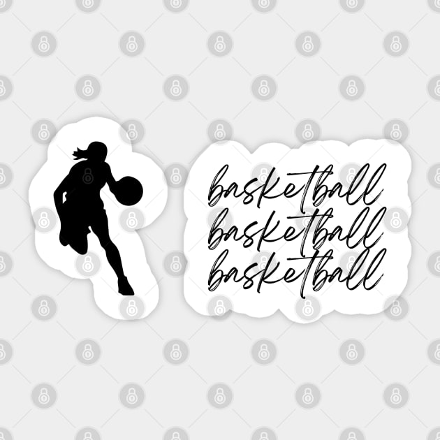 Basketball Basketball Basketball Woman Sticker by simpledesigns